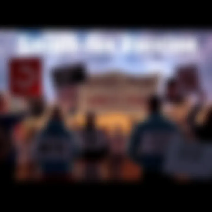 A group of people holding protest signs against vaccine mandates, surrounded by medical and historical images of smallpox vaccination efforts