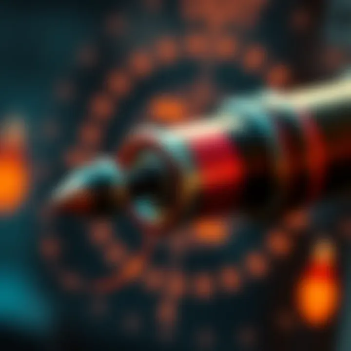 A close-up of a smart bullet designed for precision targeting, showcasing advanced technology and features.