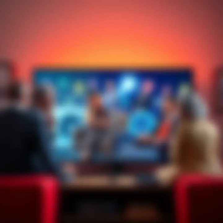 Smart People on TV A group of intelligent individuals discussing ideas on a television set, highlighting the desire for fame and recognition.