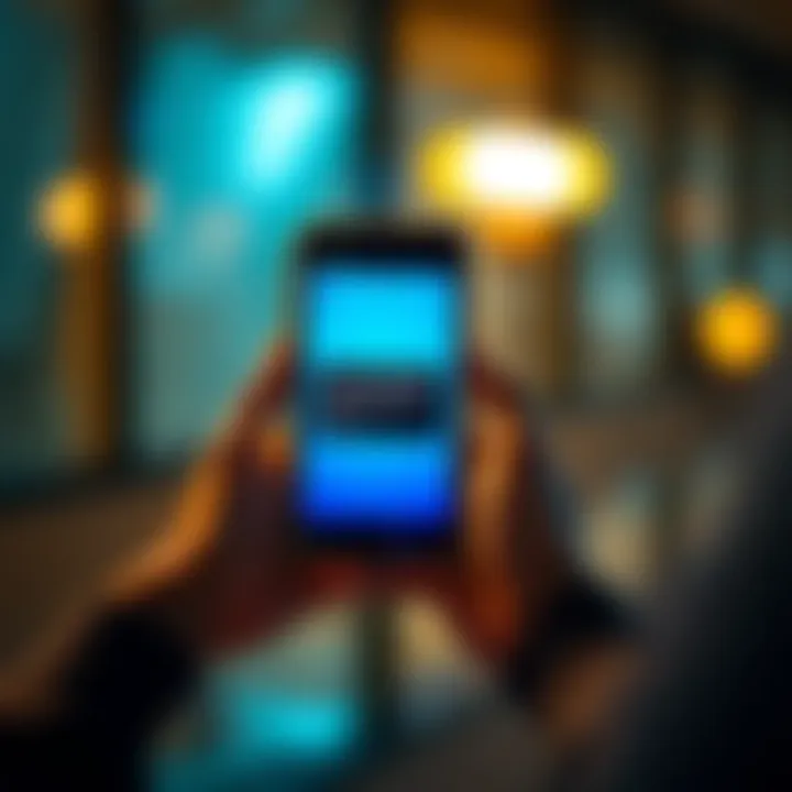 Smartphone conversation about exes A person holding a smartphone with a message from an ex displayed on the screen, showing surprise and curiosity