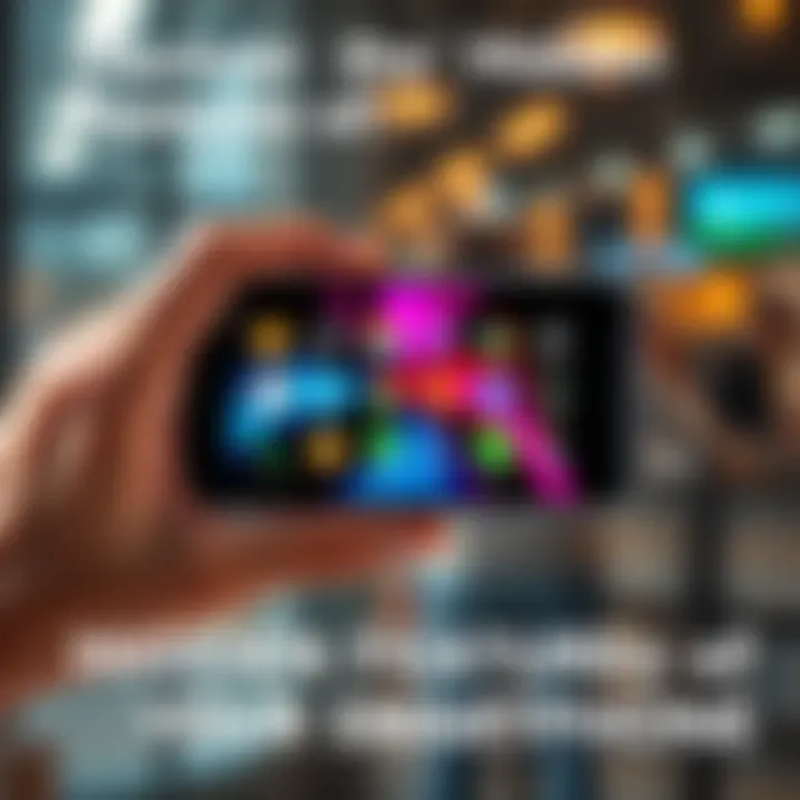 A person holding a smartphone showcasing various hidden features on the screen