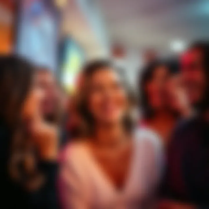 Smiling woman laughing with friends A group of friends enjoying a fun moment together, highlighting connection and laughter, showcasing the importance of humor in attraction.