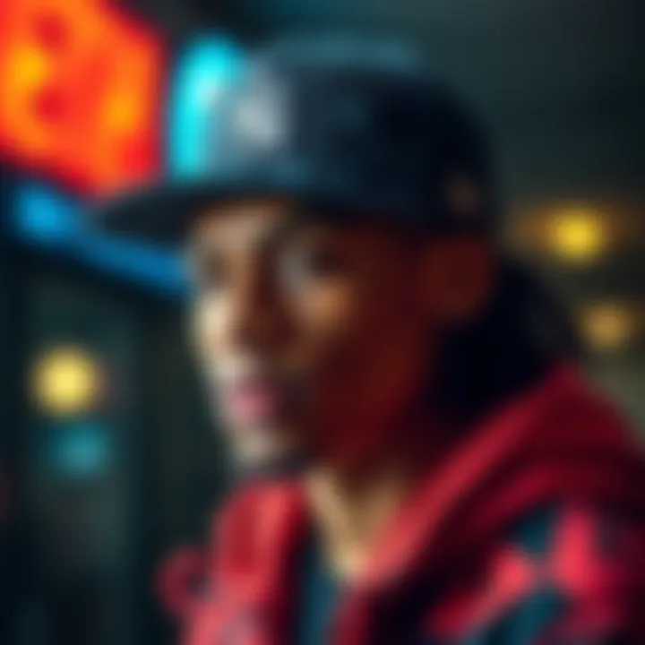 A fashionable snapback hat worn confidently to symbolize personal empowerment against gangstalking.