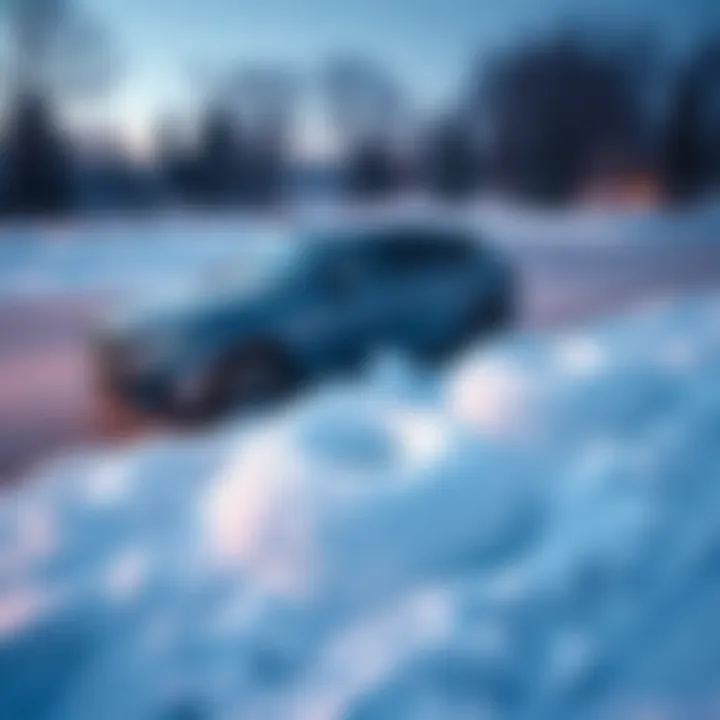 Unusual snow shapes resembling donuts found beside a vehicle in the early morning