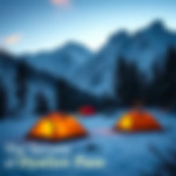 Tents in the snowy Ural Mountains surrounded by dark trees, representing the Dyatlov Pass incident