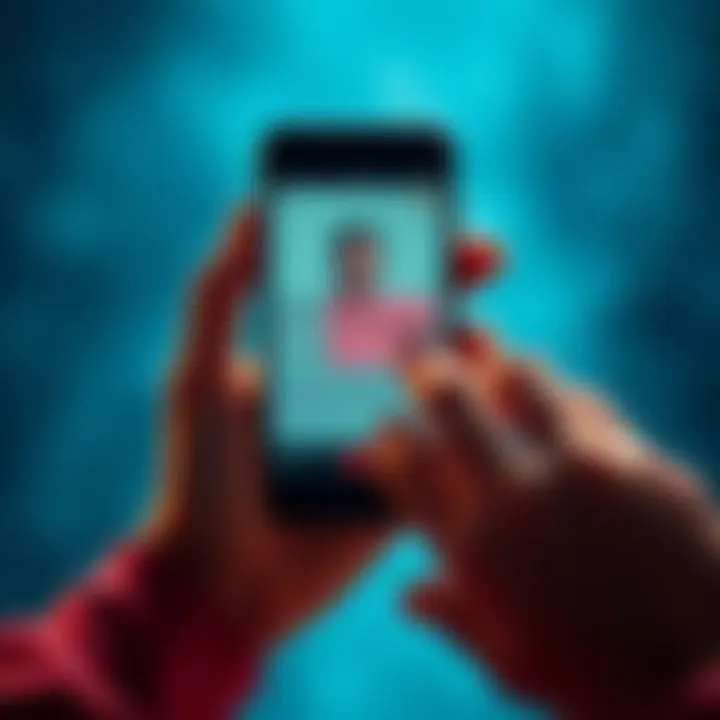 A person holding a smartphone with a government ID displayed on the screen, expressing concern about social media restrictions.