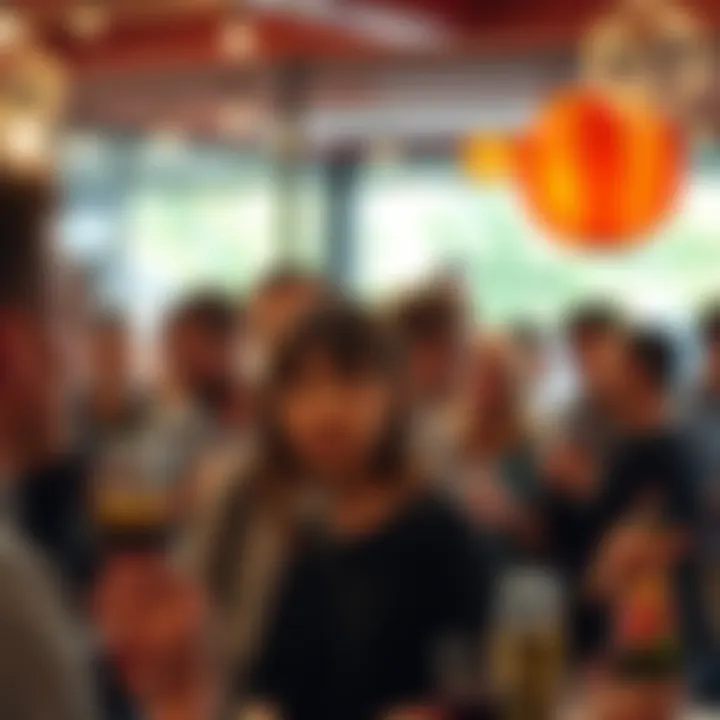 A group of people at a social gathering, with one person looking shy and unsure while others chat and laugh; conveying feelings of social awkwardness and the search for connection.