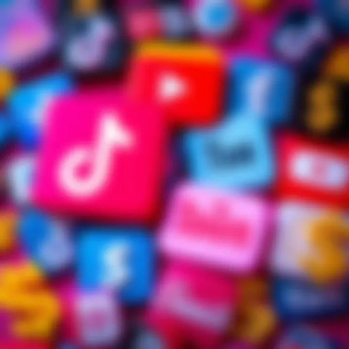 A collage showing popular social media icons like TikTok and YouTube alongside dollar signs, symbolizing the connection between fame and monetary gain.