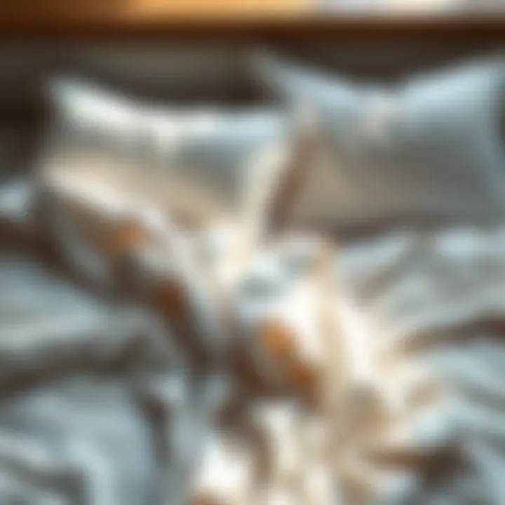 A soft, thin blanket and a set of fluffy pillows on a neatly made bed, symbolizing comfort and potential changes in dreams.