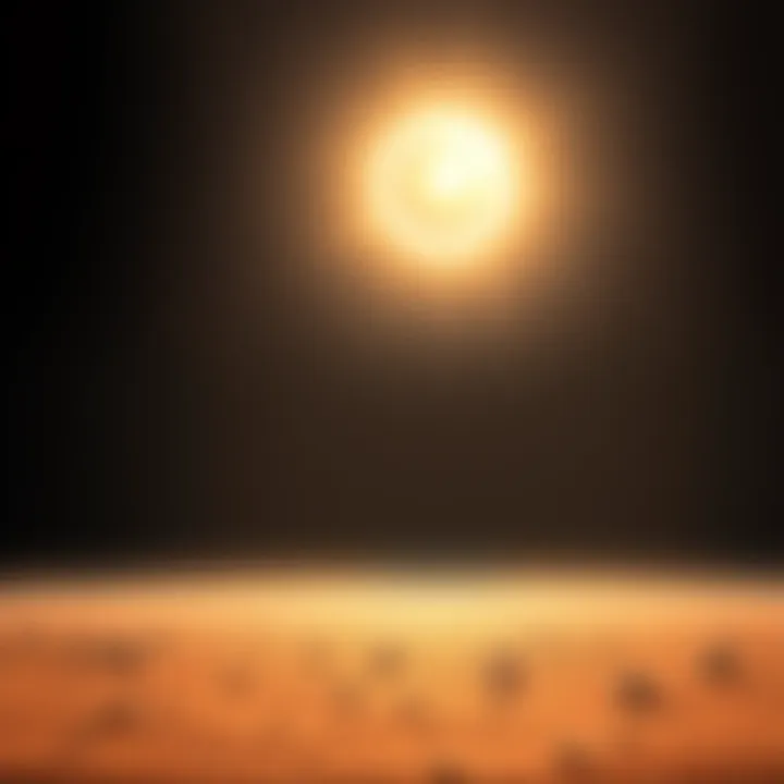 A solar eclipse casts a shadow over a vast desert, symbolizing biblical prophecies and celestial signs, with darkened skies and glowing halo around the sun.