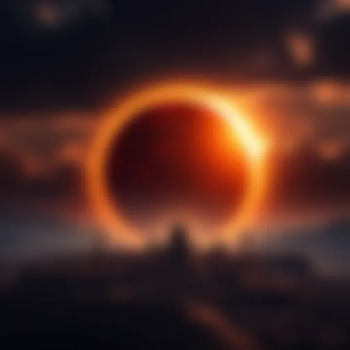 A solar eclipse casts a shadow over an ancient city resembling Nineveh, symbolizing biblical prophecies and modern events.