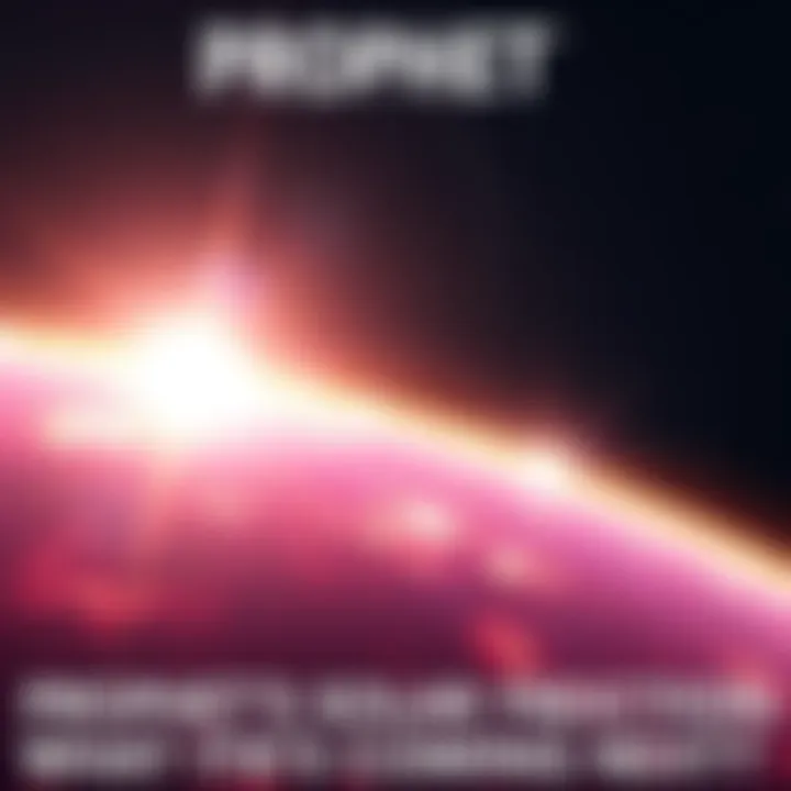 A dramatic visual of a solar flare erupting from the sun with vibrant colors in space