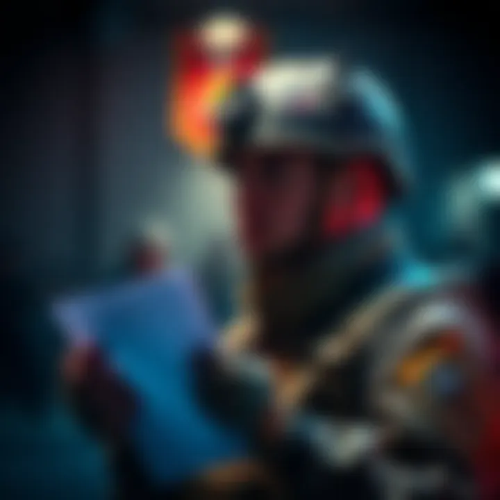 Soldier in Military Gear A deployed soldier in military gear looks contemplative while holding a letter, symbolizing feelings of isolation from his lodge brothers.