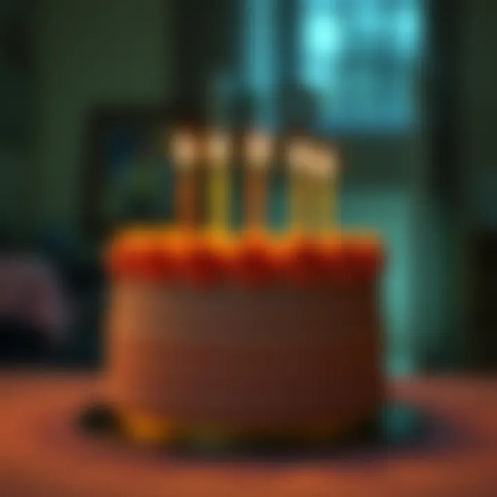 A single birthday cake with candles sits on a table, untouched, symbolizing loneliness on a milestone birthday.