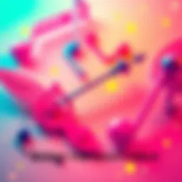 A collection of music notes and a zodiac symbol representing Sagittarius, with bright colors and festive vibes.