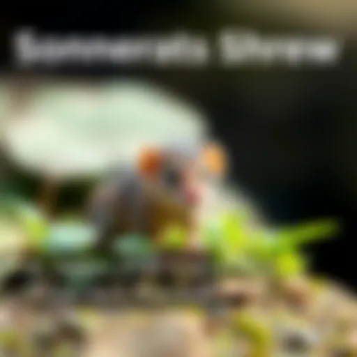 A small shrew resembling the Sonnerats shrew in a natural habitat setting