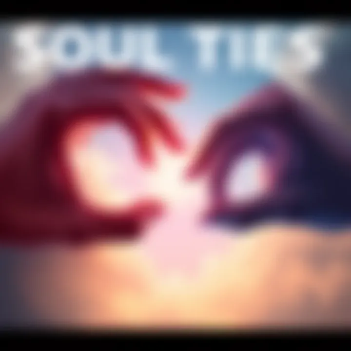 Two hands reaching out to connect, symbolizing the idea of soul ties and relationships, with a soft background representing emotions