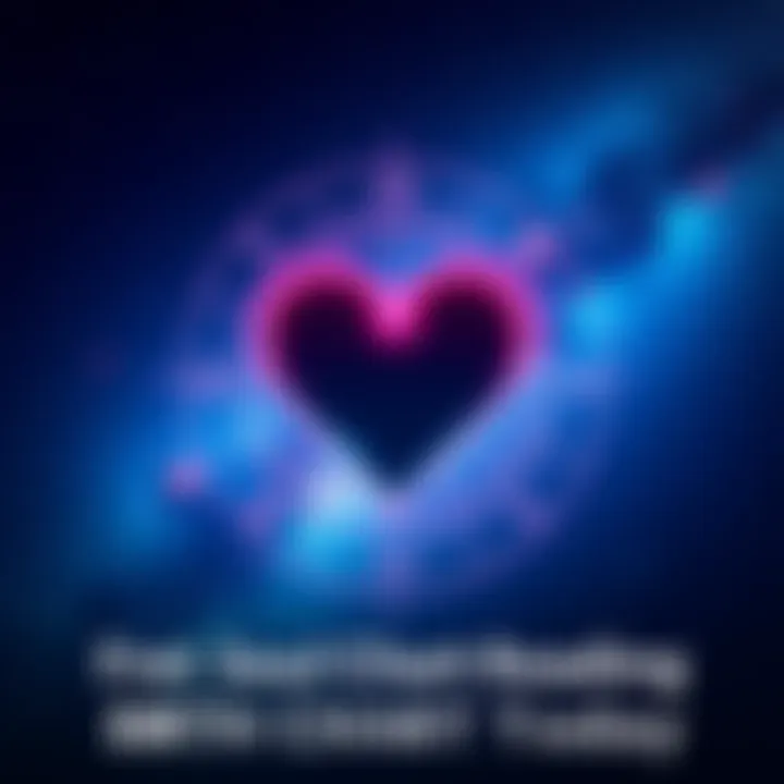 A graphic showing a starry night with astrological symbols surrounding a heart, representing love and relationships.