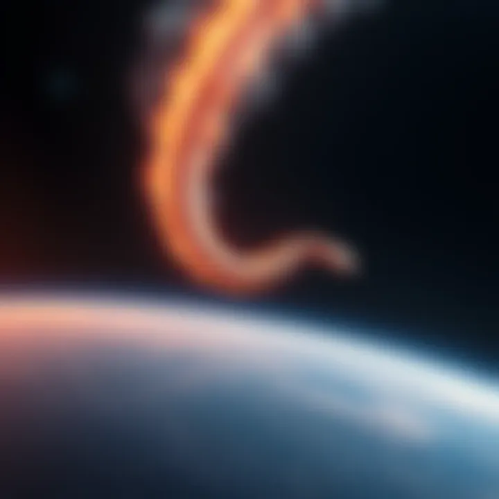 A snake-like unidentified aerial phenomenon changes shape and color while moving through the atmosphere during a SpaceX live stream.