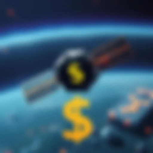 A satellite representing a spy network in space, with a dollar sign indicating access for $600, raising security concerns.