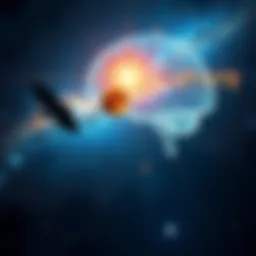 An abstract view of a cosmic scene showing stars and galaxies with a brain silhouette, symbolizing the connection between consciousness and spacetime.