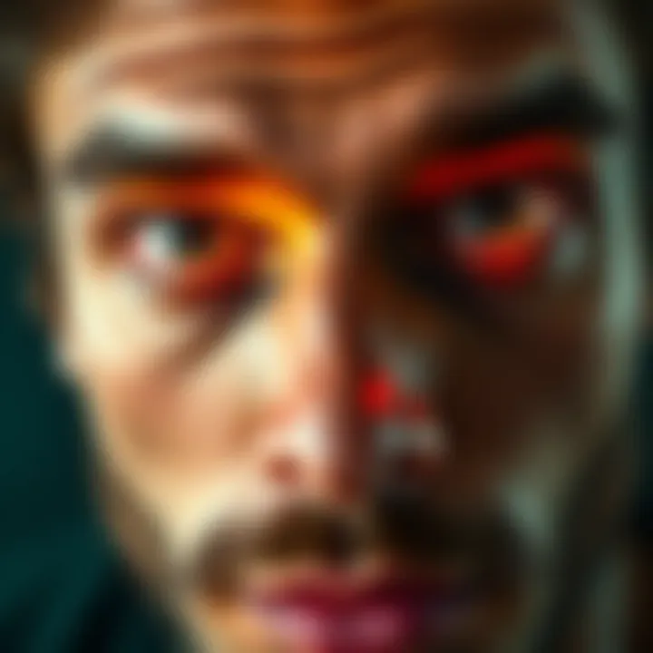 Sparkling eyes of an Aries man A close-up of a man's expressive eyes shining with a lively sparkle, representing the allure of Aries men.