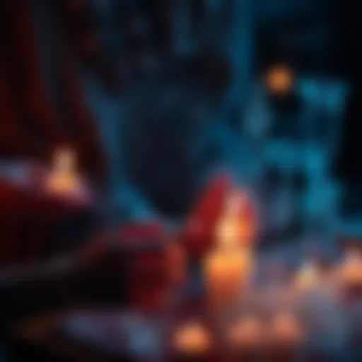 A person casting a spell with candles and crystals to enhance communication with a partner