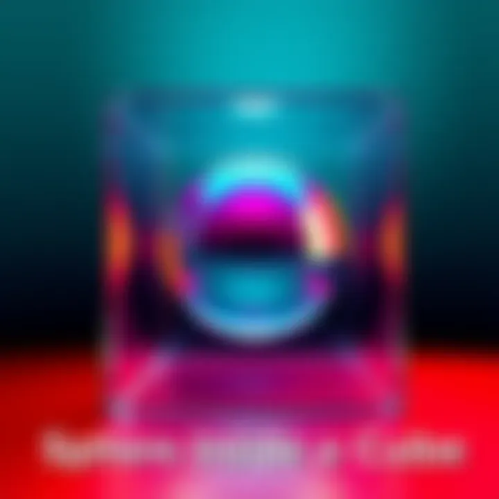 A sphere perfectly fitting inside a transparent cube, showcasing geometric alignment.