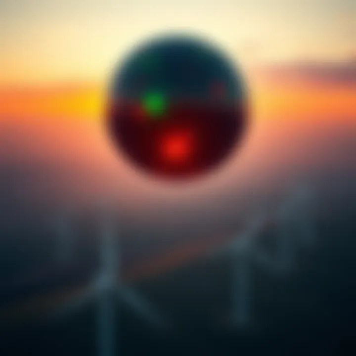 A sphere hovering above wind turbines in Poland, causing them to stop spinning.