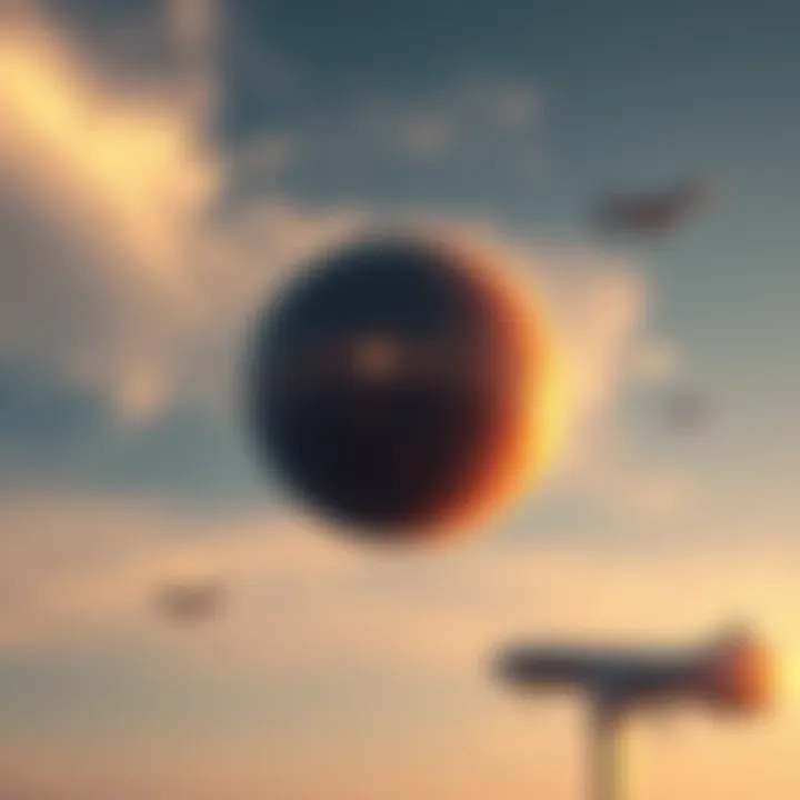 A spherical unidentified aerial phenomenon changing directions in the sky, captured on video