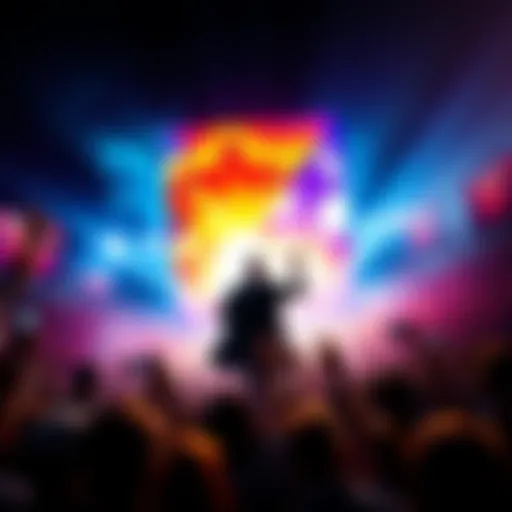 A colorful movie poster featuring a scene from Spielberg's latest film with dramatic visuals and an excited audience in the background.