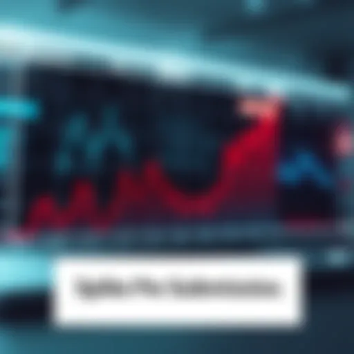 A graph showing a sudden spike in online submissions, with lines sharply rising, suggesting increased activity in user boards.