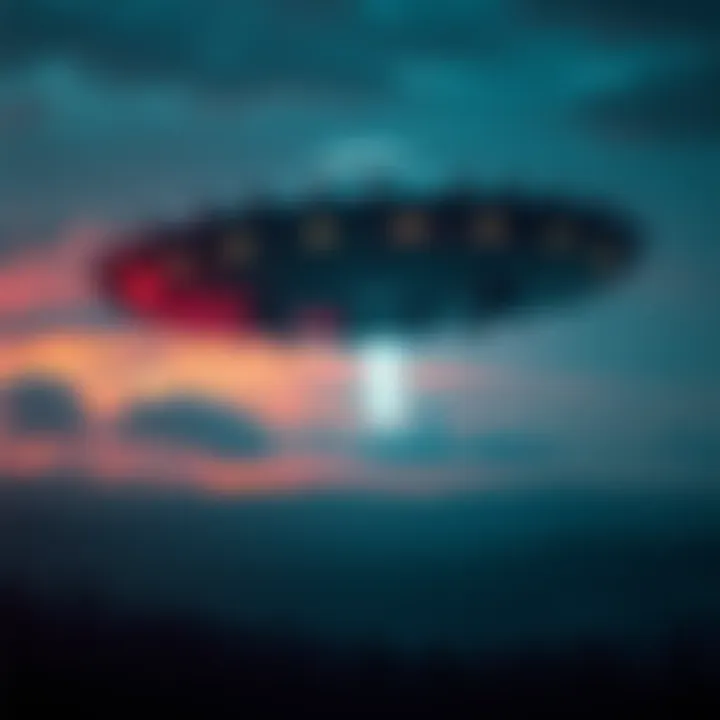 A bright UFO with spikes above a Ukrainian landscape, captured during the sighting.
