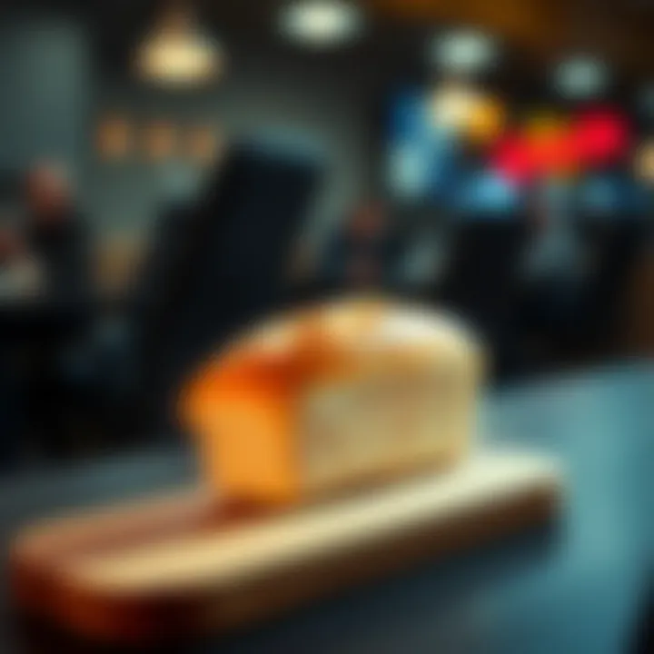 A loaf of bread spinning on a table with motion blur effects