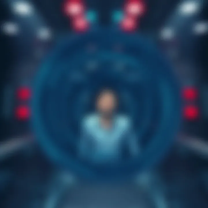 An illustration of a spinning elevator with a person looking terrified inside