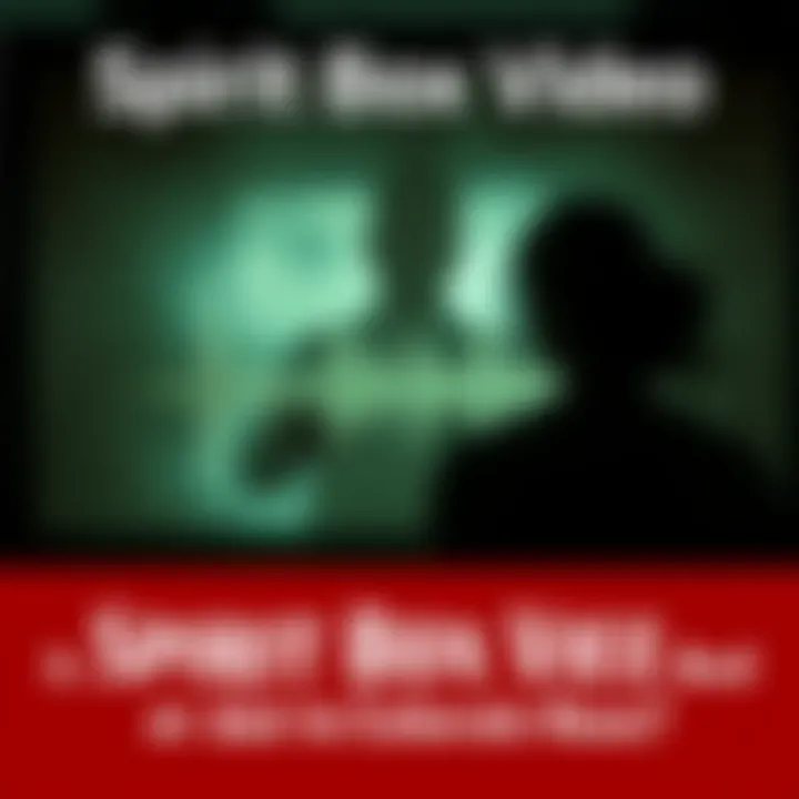 A still from a spirit box video showing a shadowy figure and audio waves on the screen, indicating a voice capture.