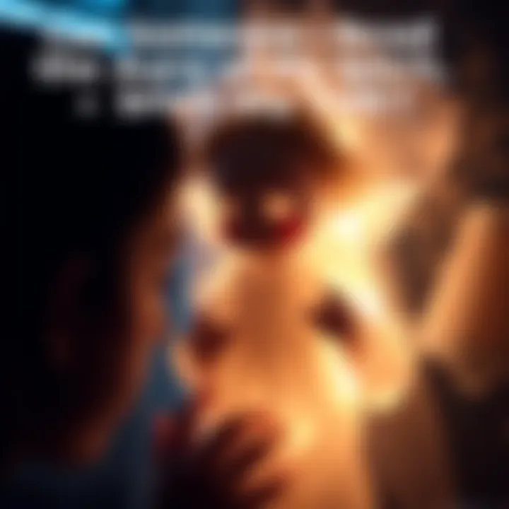 A spirit doll surrounded by a soft, glowing light, representing its aura, with a person observing it curiously.