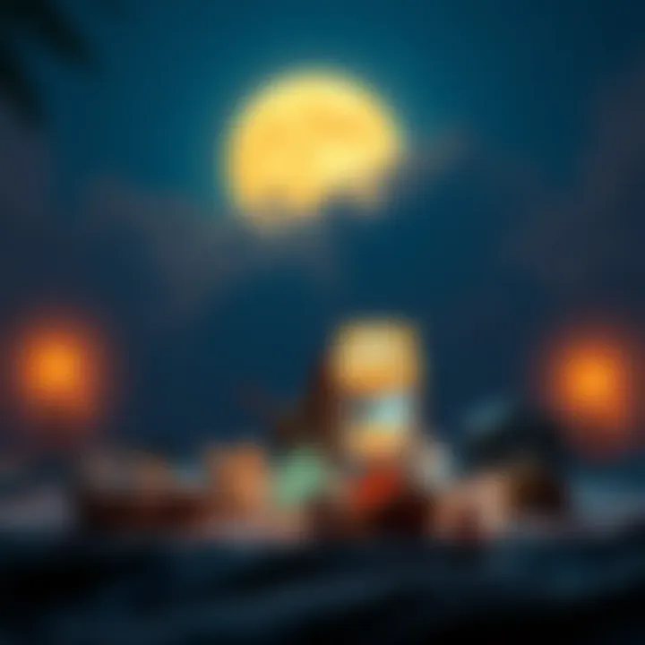 A serene image of a person meditating under a full moon surrounded by crystals and a jar of moon water, symbolizing a connection with a spirit guide.