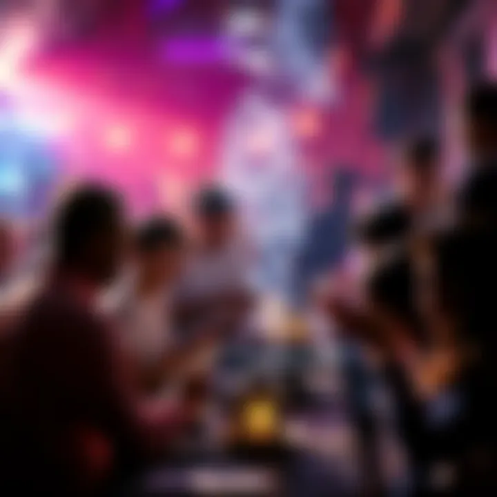 A vibrant scene of people engaging with Spirit during a roasting session, sharing their situations and receiving advice.