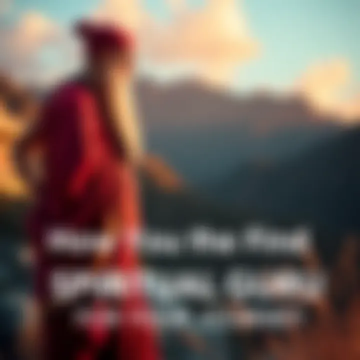 A spiritual guru standing beside a person, offering guidance in a peaceful setting