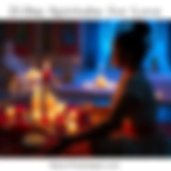 A person meditating with candles and flowers, surrounded by spiritual symbols, representing a 21-day spiritual tapasya for love.