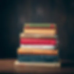 A collection of influential spiritual books stacked together, including titles like 'The Consolation of Philosophy' and 'Meditations on the Tarot'.