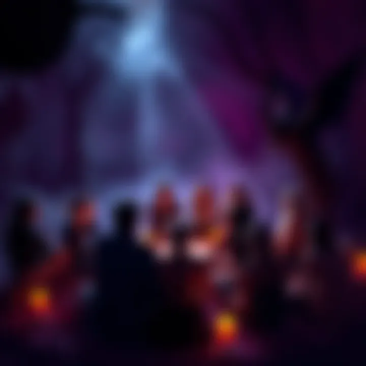 A group of people sitting in a circle, discussing their experiences with theistic Satanism and demonolatry, creating a supportive atmosphere.