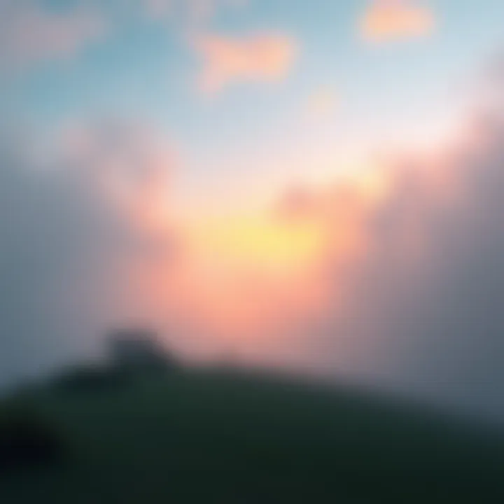 A serene landscape with fog, symbolizing the concept of 'beyond the veil' in spirituality, showing a path leading into the mist.