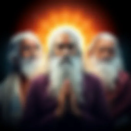 A collage featuring Sadhguru, Osho, and J. Krishnamurti, representing their unique teachings and philosophies.