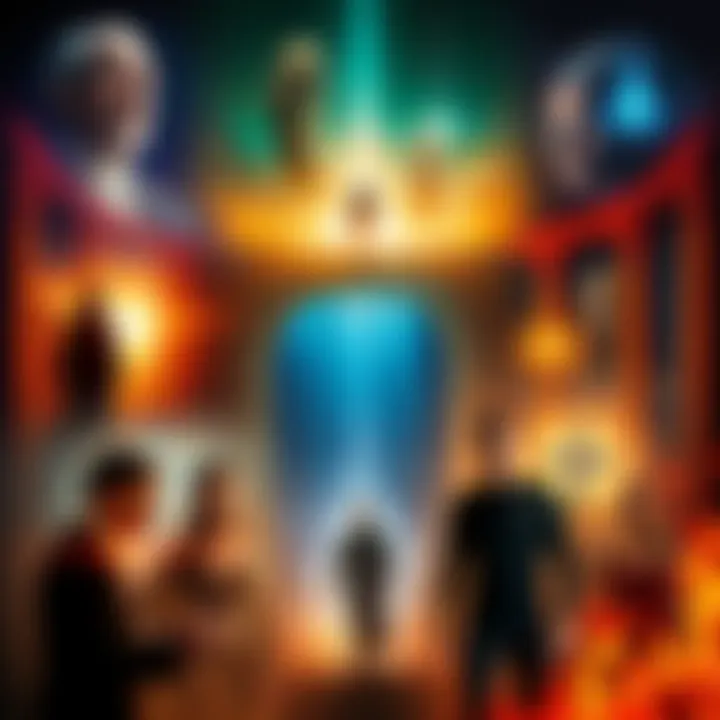 A collection of iconic scenes from spiritual movies and TV shows like The Green Mile and Star Trek: The Next Generation.