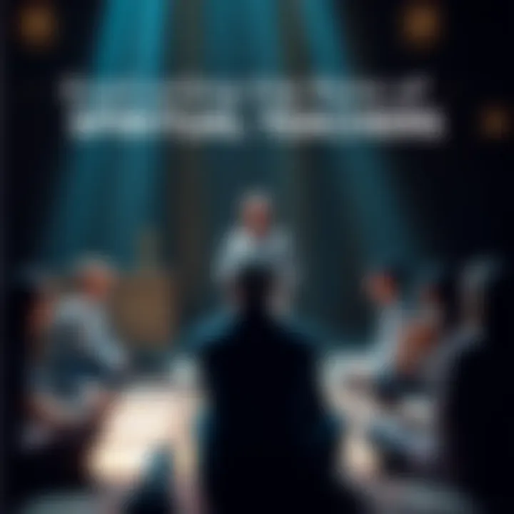 A spiritual teacher stands in front of a group of people sitting in a circle, engaged in a discussion about personal growth and spirituality.