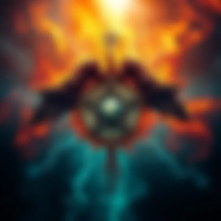 A symbolic representation of spiritual transition with intertwined Christian and Pagan symbols