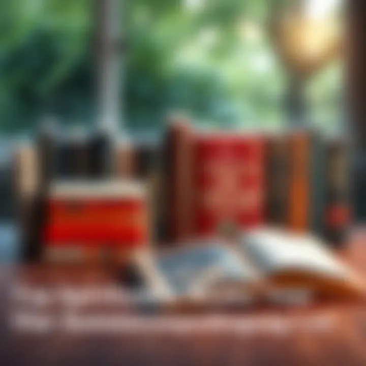 A collection of popular spirituality books displayed on a wooden table with a calming background.