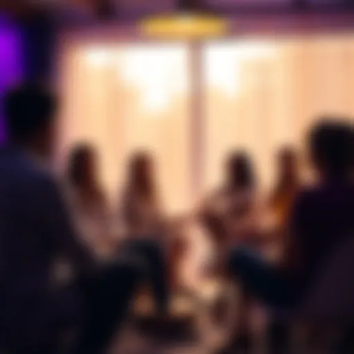 A group of people sitting in a circle, sharing their experiences about spiritual thoughts and connections in a supportive environment.